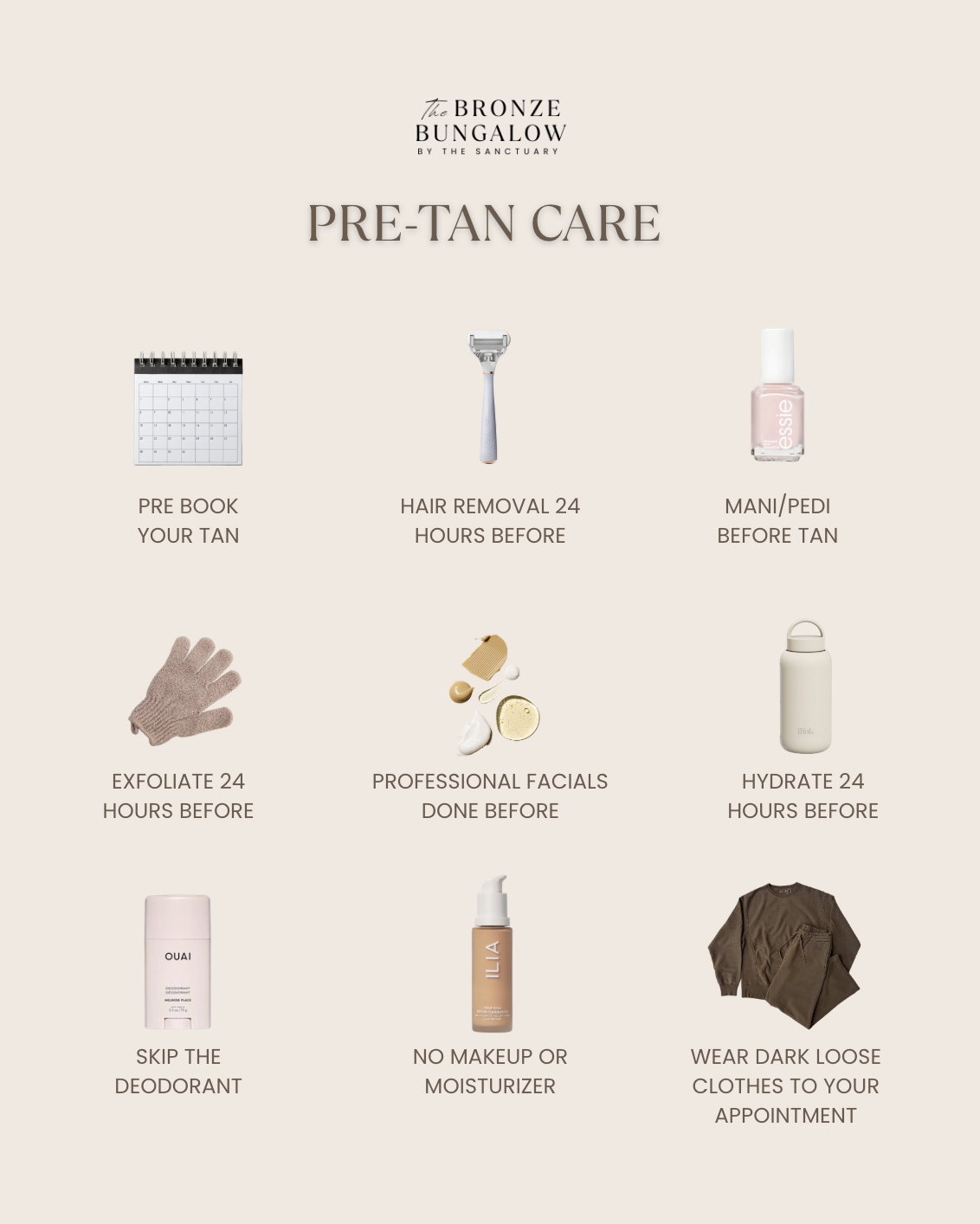 Bronze Bungalow - Pre-Tan Care